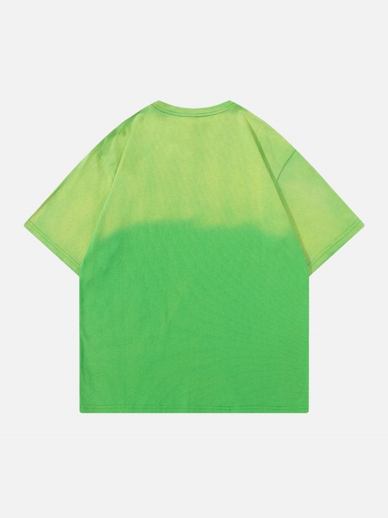 T Shirts Aelfric Eden Gradient Dragon Print Tee Vert | OIB-54555921